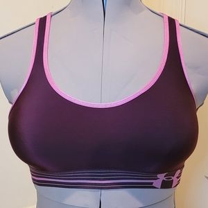 Under Armour Heat Gear Racerback Maroon Sports Bra Size Medium
